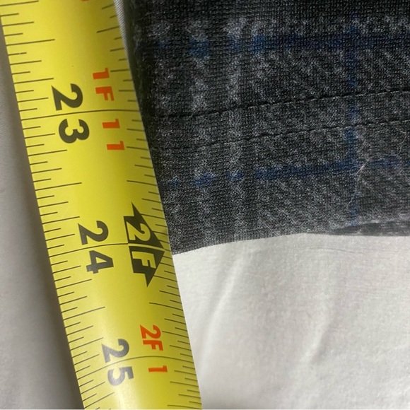 MODE DE VIE Ankle Pants Women’s 14 Gray Plaid Wide Leg Stretch Casual Preppy - Picture 7 of 8